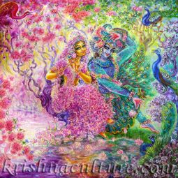 Radha Krishna Seasons Canvas Art 12x12"
